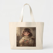 Fille Fantaisiste avec Sac Cabas Café (Devant)