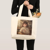 Fille Fantaisiste avec Sac Cabas Café (Devant (produit))