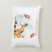 Fille Fantaisiste Renard & Papillon Coussin Nom Pe (Dos(Vertical))