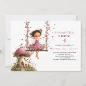 Fille Fée Caprice Invitation Rose Pâle Anniversair (Devant)