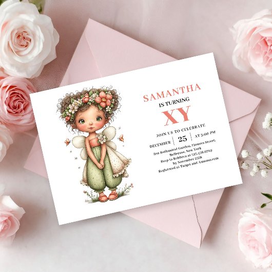 Fille Fée Capricieuse 9e Anniversaire Invitations