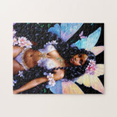 Fille Fée Noire Puzzle de Nuit (Horizontal)