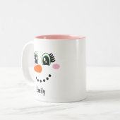 Fille/Femme Snowman Visage Personnalisé Café Mug (Devant gauche)