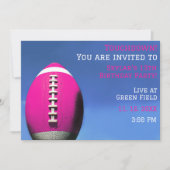 Fille Fête Pink Football Anniversaire Invitation (Devant)