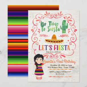Fille Fiesta 1er anniversaire Invitation