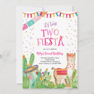 Fille Fiesta deuxième invitation anniversaire