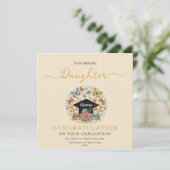 Fille Fille Fleur Printemps Fête Carte de Graduati (Debout devant)