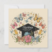 Fille Fille Fleur Printemps Fête Carte de Graduati (Dos)