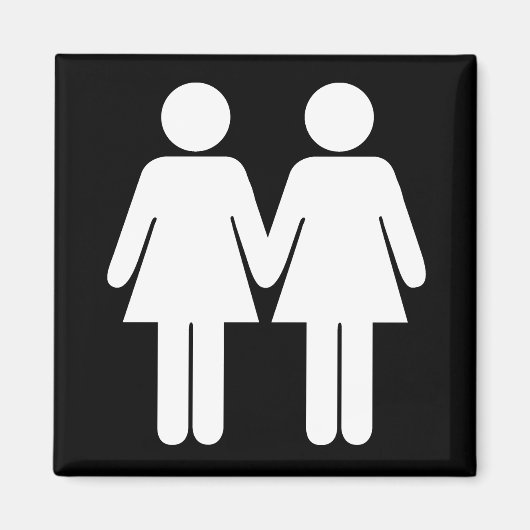 Fille + Fille Magnet noir (Devant)