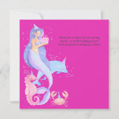 Fille Fille Sirène thème Invitation (Dos)
