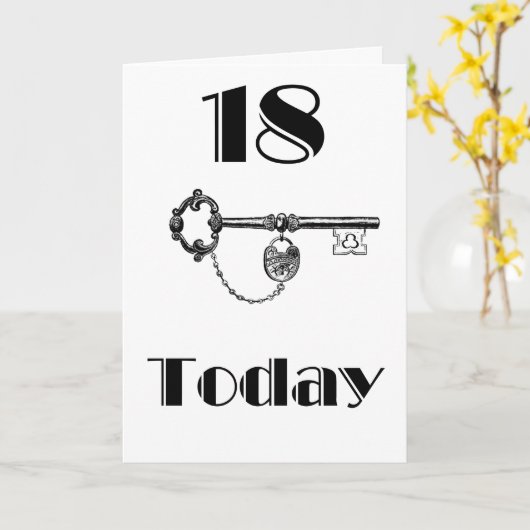 FILLE/FILS 18E CARTE D'ANNIVERSAIRE (Fleur jaune)