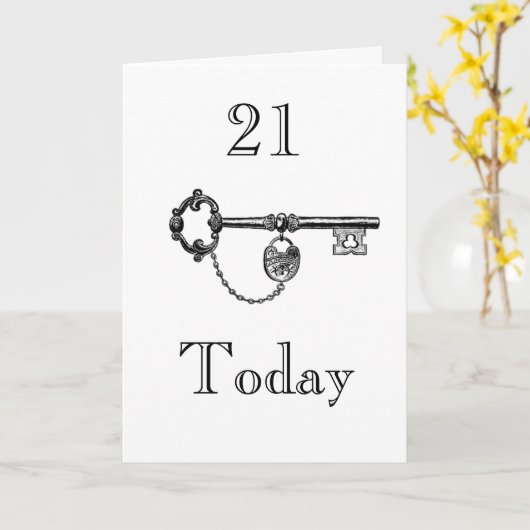 FILLE/FILS 21e CARTE D'ANNIVERSAIRE (Fleur jaune)