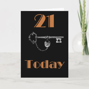 FILLE/FILS 21e CARTE D'ANNIVERSAIRE