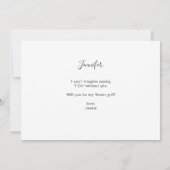 Fille Fleur Petite Photo Invitation Proposition (Dos)