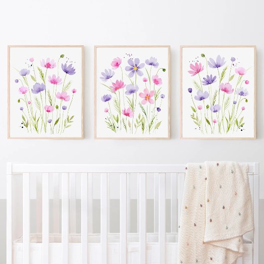 Fille Fleur sauvage rose violet