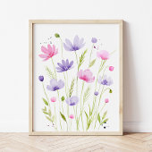 Fille Fleur sauvage rose violet