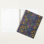 Fille floral fleur sauvage mignon violet personnal<br><div class="desc">Moderne fleurie, colorée et violette, bleu marine nom personnalisé simple design de livres de notes classe.</div>
