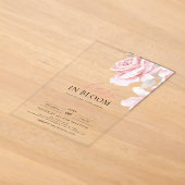 Fille Florale Rose Pâle Bébé en Fleur Invitation B (Poser)