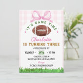 Fille Football Anniversaire Pink Bow Invitation N' (Debout devant)