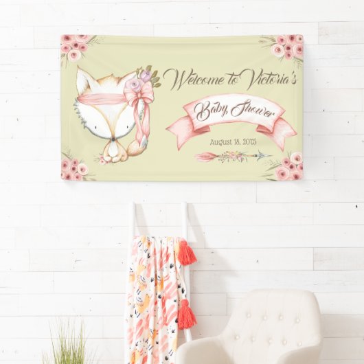 Fille Fox bébé fille Douche bannière (En situation)