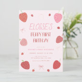 Fille fraise Berry Invitation d'anniversaire (Debout devant)