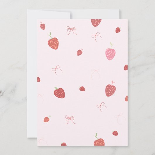 Fille fraise Berry Invitation d'anniversaire (Dos)