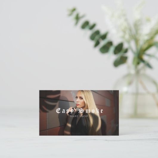 Fille Fumer Vape Carte de visite (Debout devant)