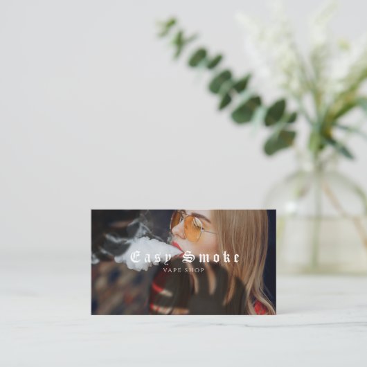 Fille Fumer Vape Carte de visite (Debout devant)