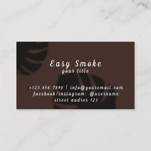 Fille Fumer Vape Carte de visite (Dos)