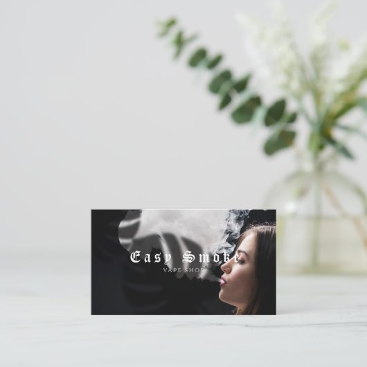 Fille Fumer Vape Carte de visite (Debout devant)