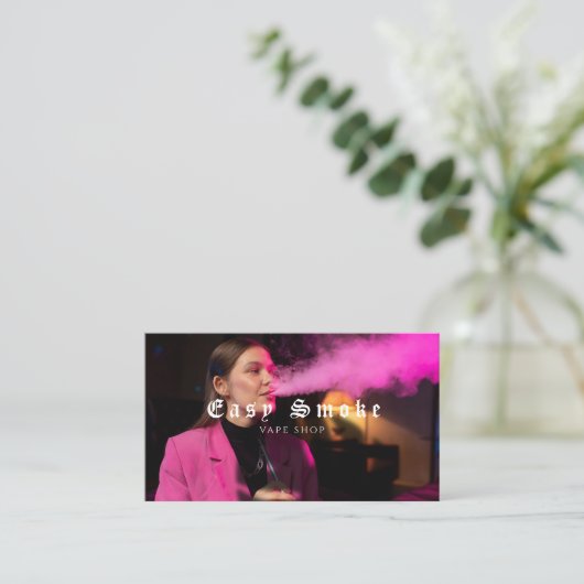 Fille Fumer Vape Carte de visite (Debout devant)