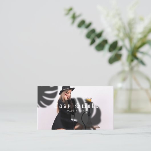 Fille Fumer Vape Carte de visite (Debout devant)