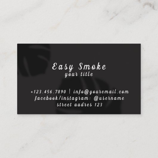 Fille Fumer Vape Carte de visite (Dos)