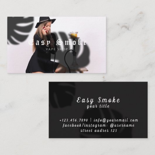 Fille Fumer Vape Carte de visite (Devant / Derrière)