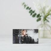 Fille Fumer Vape Carte de visite (Debout devant)
