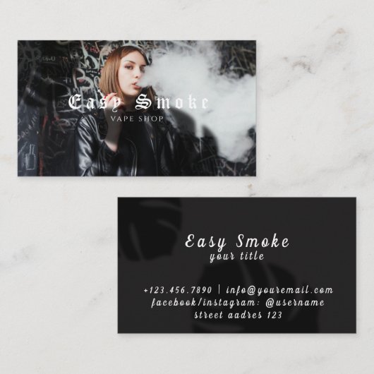 Fille Fumer Vape Carte de visite (Devant / Derrière)