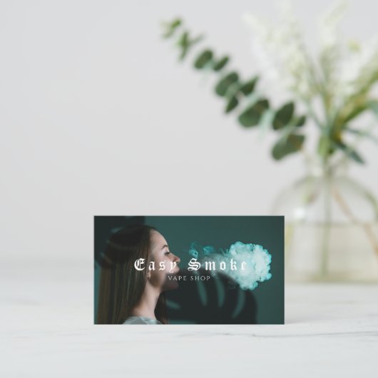 Fille Fumer Vape Carte de visite (Debout devant)