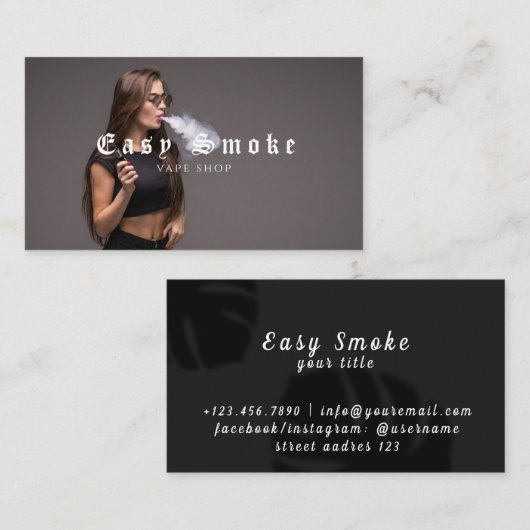 Fille Fumer Vape Carte de visite (Devant / Derrière)