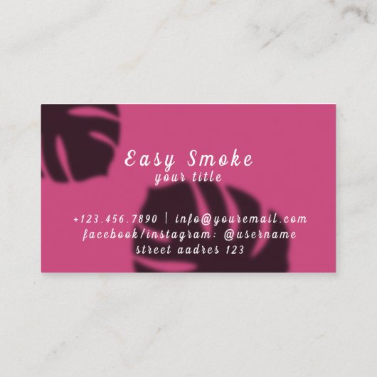 Fille Fumer Vape Carte de visite (Dos)