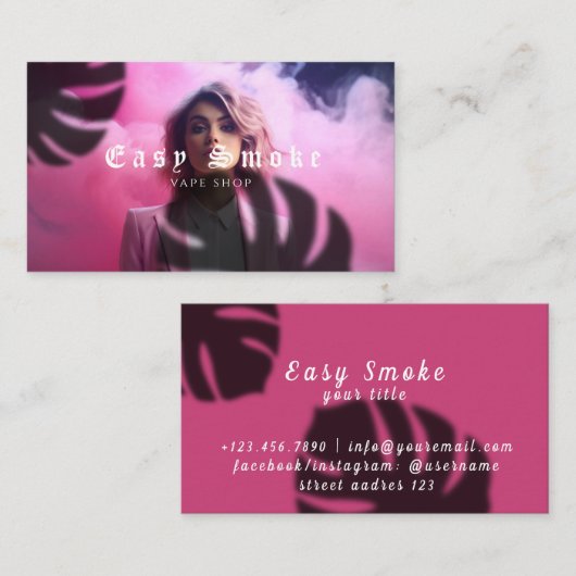 Fille Fumer Vape Carte de visite (Devant / Derrière)