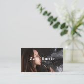 Fille Fumer Vape Carte de visite (Debout devant)