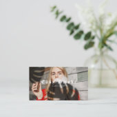Fille Fumer Vape Carte de visite (Debout devant)