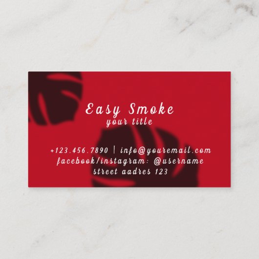 Fille Fumer Vape Carte de visite (Dos)