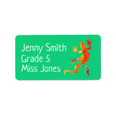 Fille gecko lézard nom école étiquettes (Devant)