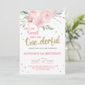 Fille géniale 1ère invitation de premier anniversa (Debout devant)
