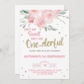 Fille géniale 1ère invitation de premier anniversa (Devant / Derrière)