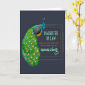 Fille géniale en droit Peacock carte de la fête de (Fleur jaune)