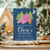 Fille Glamping Camping invitation de fête d'annive