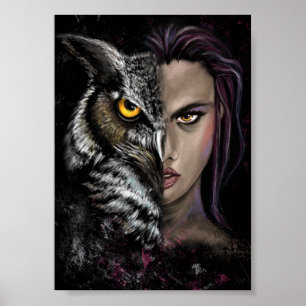 Fille Hibou - Affiche de la collection Emotion - P