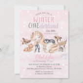 Fille Hiver Onederland Invitation Fléaux de neige (Devant)